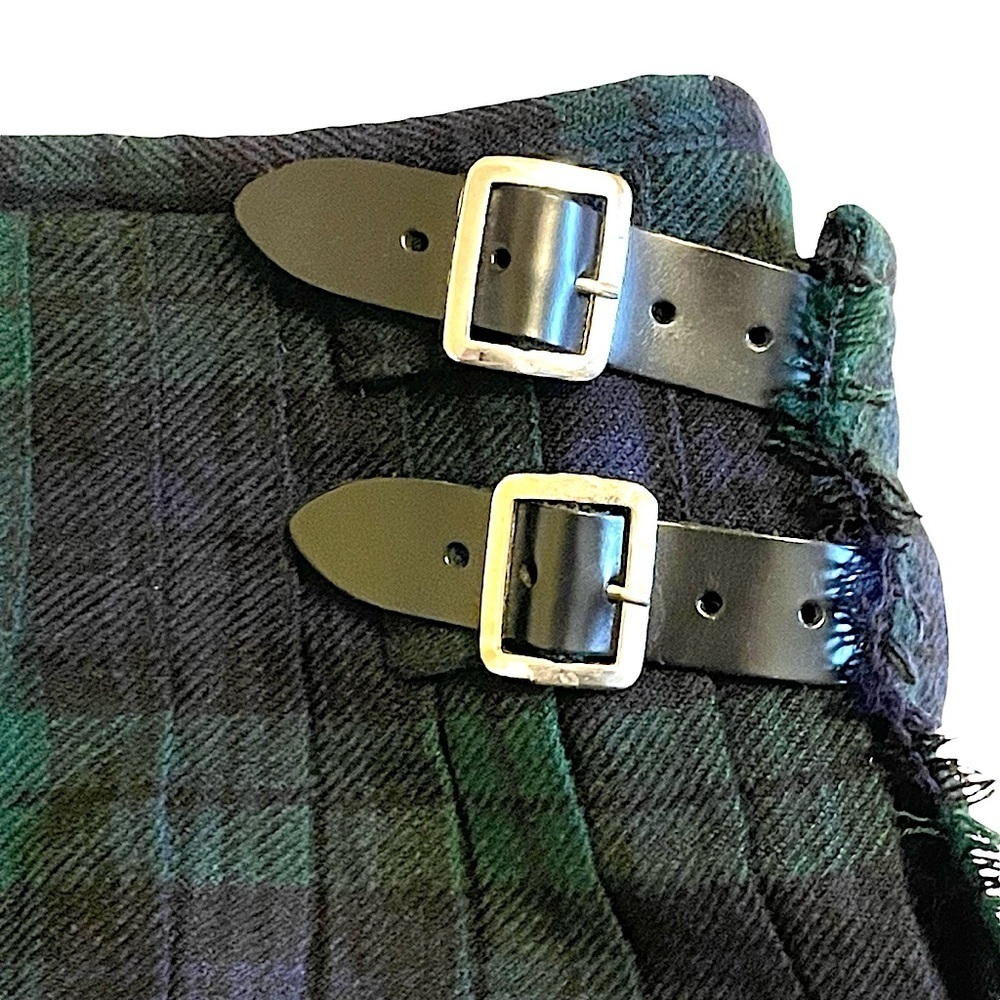 Kids Scottish Design Clan Black Watch Tartan Kilt Hook & Loop Closure Sz 3-4 - Picture 7 of 10